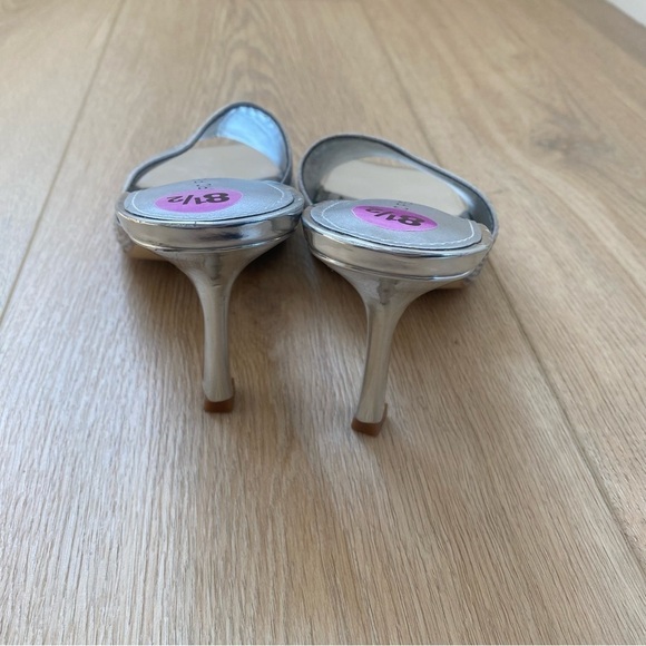 Marc Fisher Silver Sparkling Diamond Square Heels - Picture 3 of 6